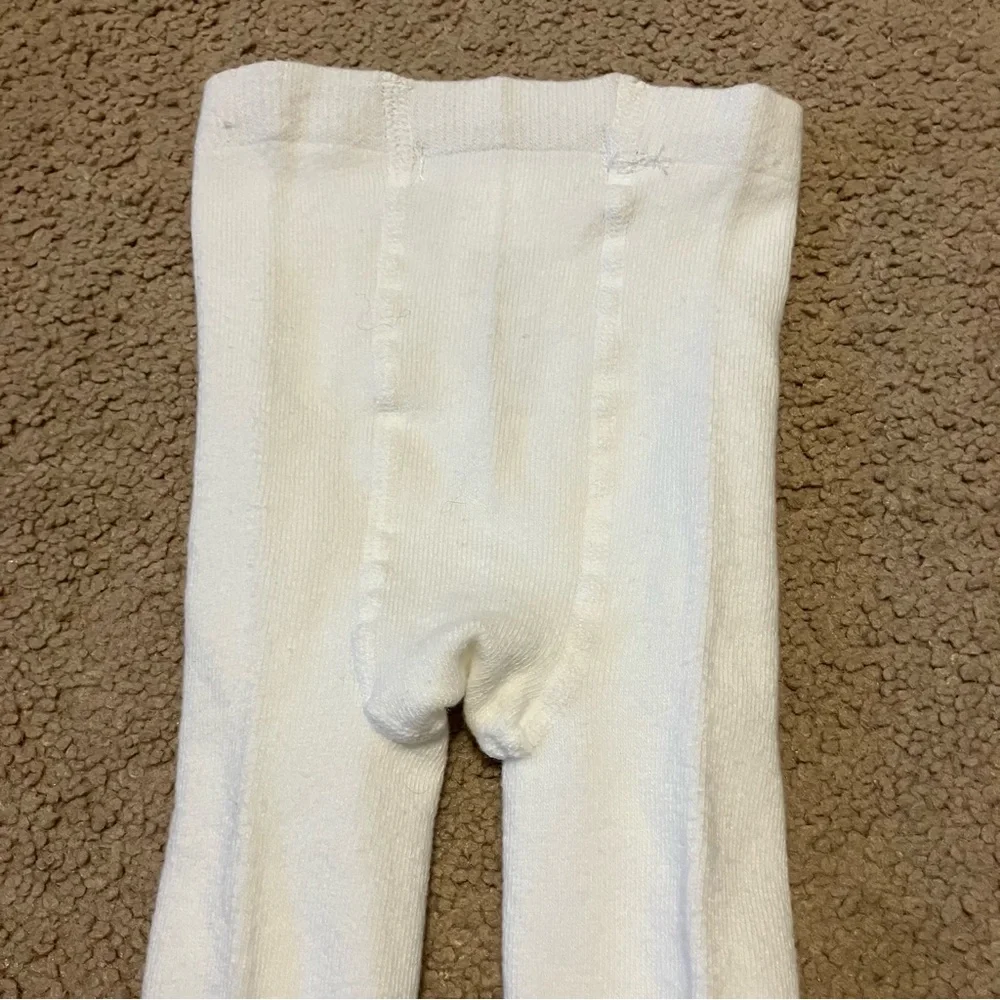 French Connection Baby Girl’s White Cat Knees Tights Sz‎ 3-6 Months *LIKE NEW*